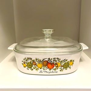 VTG Corning Ware La Marjolaine Spice Of Life A-2-B Casserole with Pyrex Lid A9C